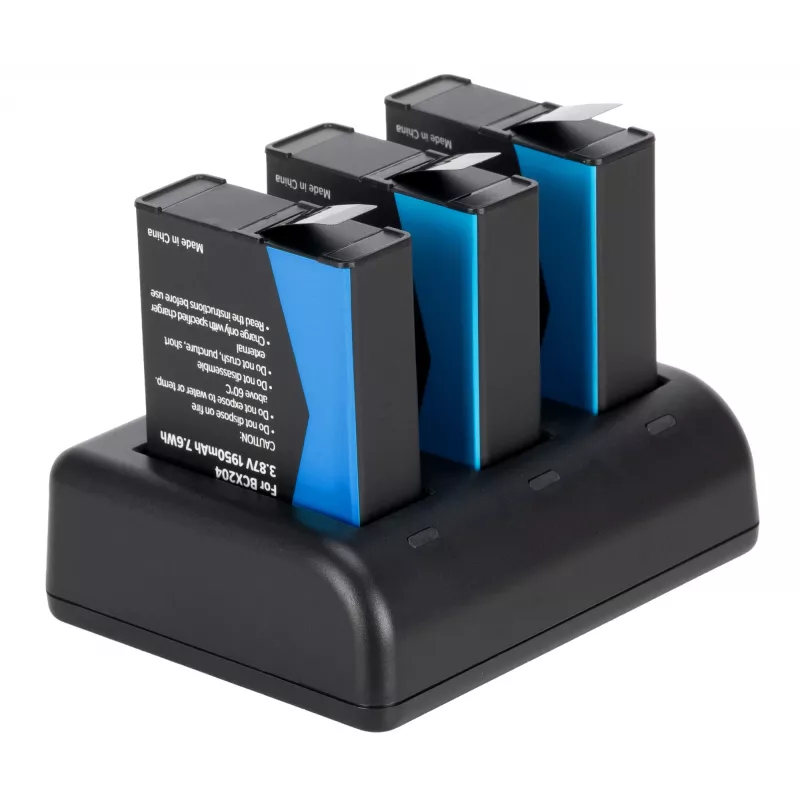 Newell Triple-Channel Charger SDC-USB-C und 3 BCX-204 Akkus für DJI Osmo Action