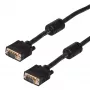 Akyga AK-AV-09 VGA-Kabel D-Sub 15-polig, Stecker auf Stecker, 2 Ferritkerne, 15 m, schwarz