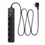 Akyga AK-SP-05U Steckdosenleiste mit Überspannungsschutz, 5x CEE 7/5 (Typ E), 2x USB-A, 1,8 m, schwarz