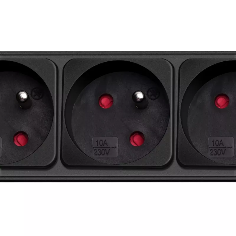 Akyga AK-SP-05U Steckdosenleiste mit Überspannungsschutz, 5x CEE 7/5 (Typ E), 2x USB-A, 1,8 m, schwarz