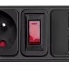 Akyga AK-SP-05U Steckdosenleiste mit Überspannungsschutz, 5x CEE 7/5 (Typ E), 2x USB-A, 1,8 m, schwarz