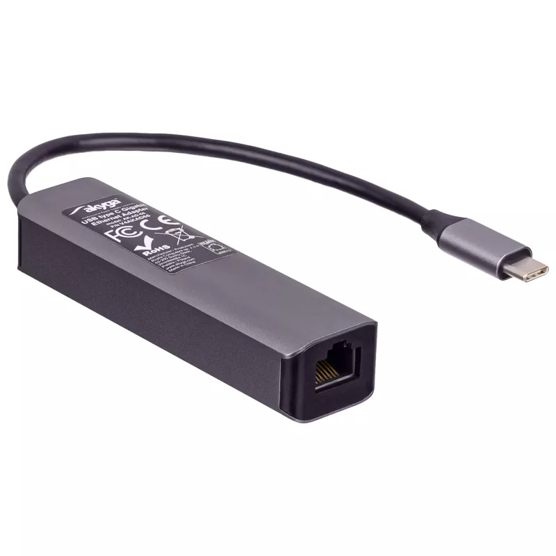 Akyga AK-AD-66 USB-C-Hub mit 3x USB 3.0 und Gigabit-Ethernet, 15 cm, schwarz
