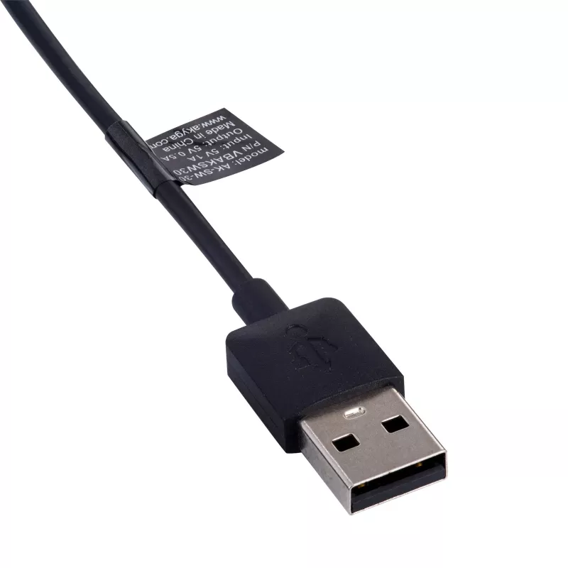 Akyga AK-SW-30 magnetisches Ladekabel für Amazfit Cor A1702, USB-A, 1 m, Schwarz