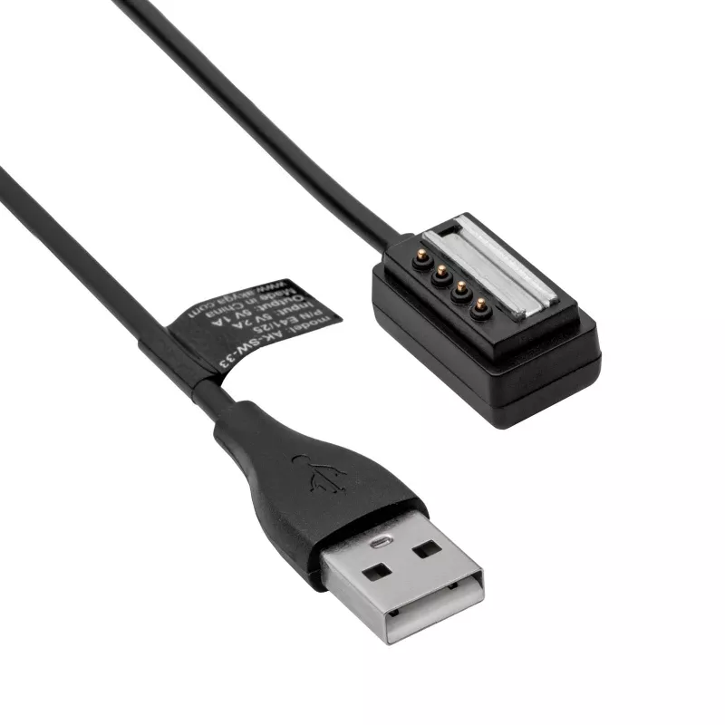 Akyga AK-SW-33 magnetisches Ladekabel für Suunto 9 / D5 / Spartan Sport, USB-A, 1 m, Schwarz