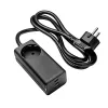 Akyga AK-CH-21 GaN-USB-Ladegerät 65 W, 2 x USB-C + USB-A, mit Steckdose, 1,5 m, Schwarz