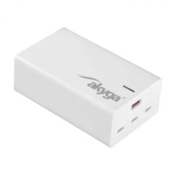 Akyga AK-CH-25 GaN-Tisch-USB-Ladegerät 140 W, 3 x USB-C PD + USB-A, Weiß