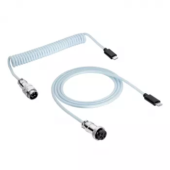 Akyga AK-USB-49 Aviator-Spiralkabel USB-C auf USB-C mit GX16-Stecker, USB 2.0, 3 m, Weiß