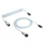 Akyga AK-USB-49 Aviator-Spiralkabel USB-C auf USB-C mit GX16-Stecker, USB 2.0, 3 m, Weiß