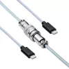 Akyga AK-USB-49 Aviator-Spiralkabel USB-C auf USB-C mit GX16-Stecker, USB 2.0, 3 m, Weiß