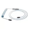 Akyga AK-USB-49 Aviator-Spiralkabel USB-C auf USB-C mit GX16-Stecker, USB 2.0, 3 m, Weiß
