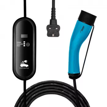 Akyga AK-EC-20 mobiles EV-Ladegerät, Typ 2, UK-Stecker (BS 1363), einphasig, 13 A, 3 kW, LCD, 5 m