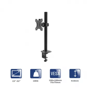 Akyga AK-MB-03 Monitor-Tischhalterung für einen Monitor, 15-32 Zoll, 10 kg, VESA 75x75 / 100x100, schwarz