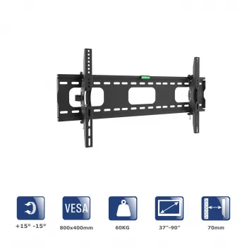Akyga AK-MB-08 neigbare TV-Wandhalterung, 37-90 Zoll, 60 kg, VESA 800x400, schwarz