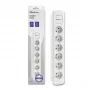 Qoltec Steckdosenleiste 6 Steckdosen 1,8 m Weiß