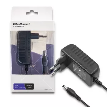 Qoltec Netzteil 18W 9V 2A 5,5x2,1mm EU-Stecker Schwarz