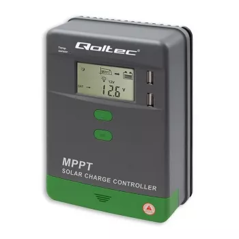 Qoltec MPPT Solarladeregler mit Temperatursensor 20A | 12V / 24V | LCD | 2 x USB | GEL | LiFePO4
