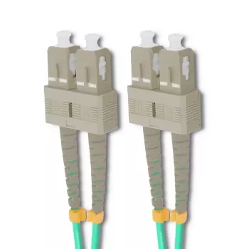 Qoltec SC/UPC auf SC/UPC Duplex Multimode OM4 Glasfaser-Patchkabel, 5m, Aqua