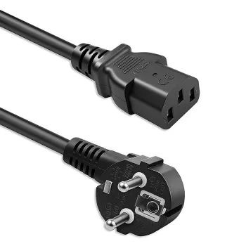 QOLTEC Stromkabel SCHUKO CEE Winkelstecker IEC C13 2m Schwarz