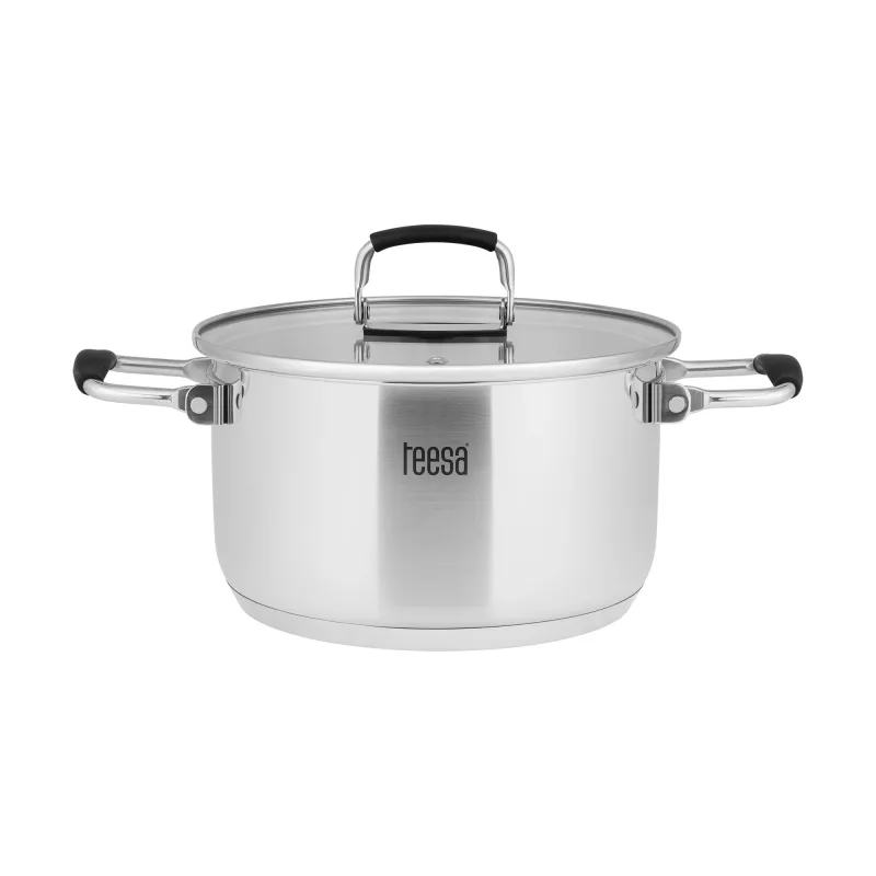 TEESA COOK PRIME 6-teiliger Kochtopf-Set, Edelstahl, induktionsgeeignet
