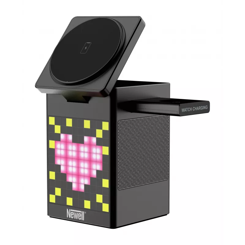 Newell induOne MagPlay MagSafe Wireless Charging Station mit Lautsprecher und Display für 3 Geräte
