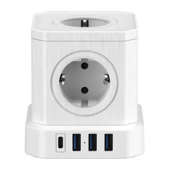 Newell GaN Power Cube 9w1 Weiß Steckdosenleiste mit USB-Ladegerät