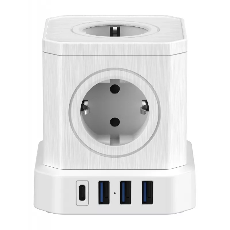 Newell GaN Power Cube 9w1 Weiß Steckdosenleiste mit USB-Ladegerät
