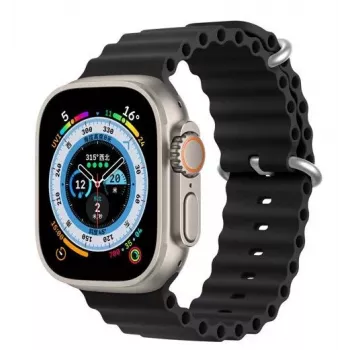 Dux Ducis Silikon-Armband für Apple Watch 8/7/6/5/4/3/2/SE (38/40/41mm) - Schwarz