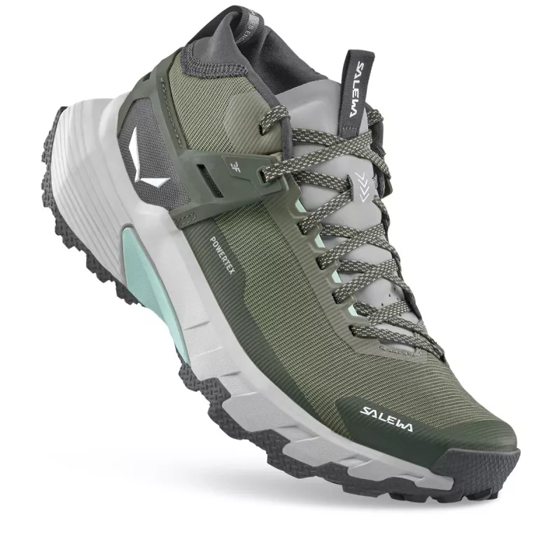 SALEWA Pedroc 2 Mid PTX Damen Speed Hiking Schuhe, Grün/Schwarz, UK 5.5