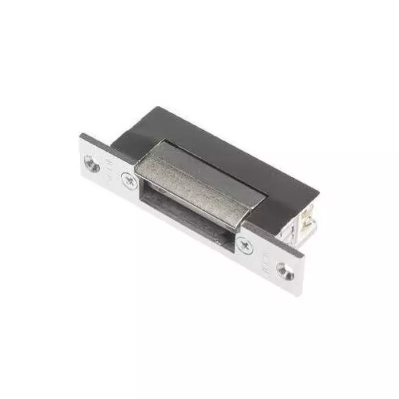 SCOT ES-S12AC/DC-B PROFI Symmetrischer Elektrotüröffner mit Schloss, 12V AC/DC, Fail-Secure, 3000N Haltekraft, Grau/Silber