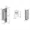 SCOT ES-S12AC/DC-B PROFI Symmetrischer Elektrotüröffner mit Schloss, 12V AC/DC, Fail-Secure, 3000N Haltekraft, Grau/Silber