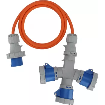 Brennenstuhl 1167670202 Verlängerungskabel CEE 3-fach Verteiler 16A 2m H07RN-F 3G 2,5 mm² IP44