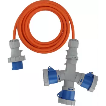 Brennenstuhl 1167670205 Verlängerungskabel 2m H07RN-F 3G 2.5mm² 16A 230V IP44 Schuko Grau/Blau/Orange