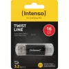 INTENSO Twist Line 16 GB USB-Stick Anthrazit/Transparent USB-A 3.2 Gen 1 USB-C 3.2 Gen 1