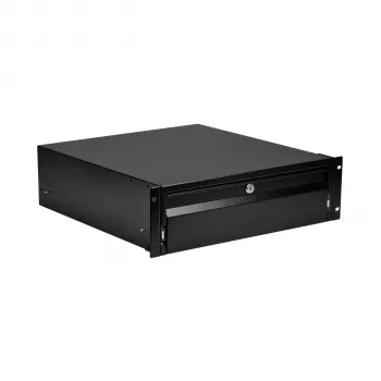 EFB-Elektronik 19 inch 3U Tastatur-/Dokumentenschublade, abschließbar, RAL 9005 Tiefschwarz