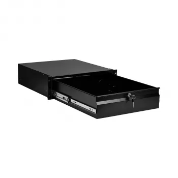 EFB-Elektronik 19 inch 3U Tastatur-/Dokumentenschublade, abschließbar, RAL 9005 Tiefschwarz