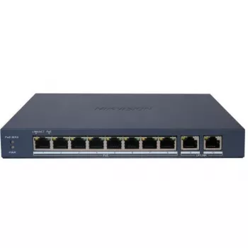 Hikvision DS-3E1510P-EI/M(B) LinkVu 10-Port Layer 2 Managed PoE Switch mit 8 PoE-Ports und 2 SFP-Uplinks