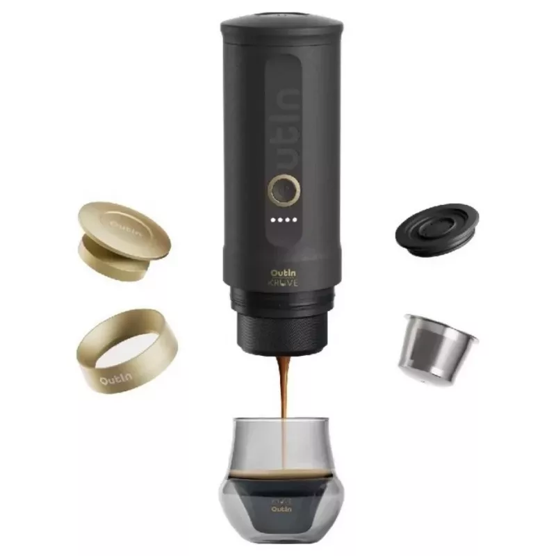 OutIn Nano x Kruve Tragbarer Espressokocher Geschenkset Schwarz/Gold