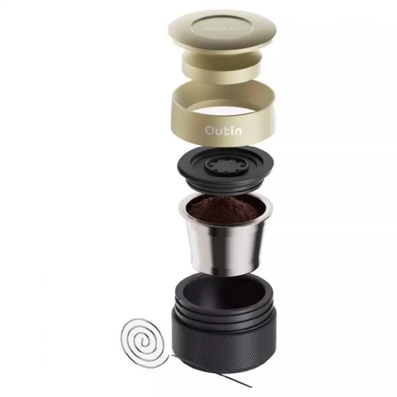 OutIn Nano x Kruve Tragbarer Espressokocher Geschenkset Schwarz/Gold