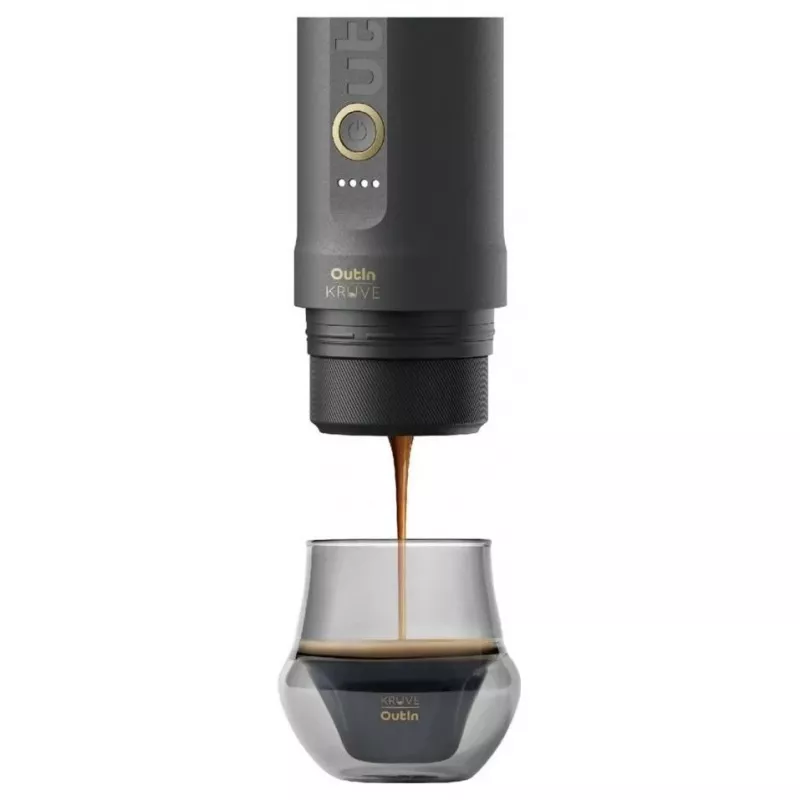 OutIn Nano x Kruve Tragbarer Espressokocher Geschenkset Schwarz/Gold