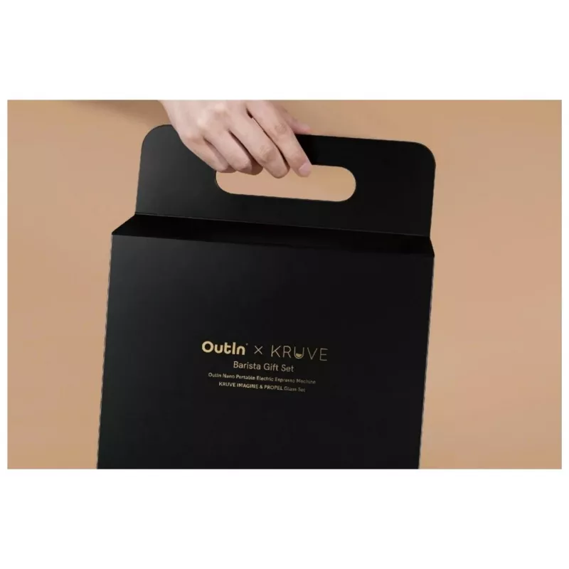 OutIn Nano x Kruve Tragbarer Espressokocher Geschenkset Schwarz/Gold