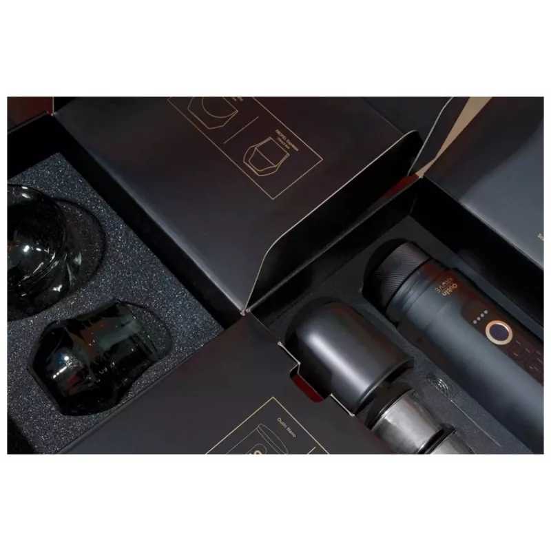 OutIn Nano x Kruve Tragbarer Espressokocher Geschenkset Schwarz/Gold