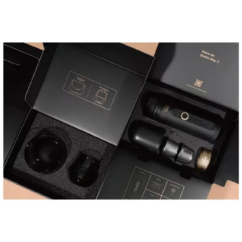 OutIn Nano x Kruve Tragbarer Espressokocher Geschenkset Schwarz/Gold