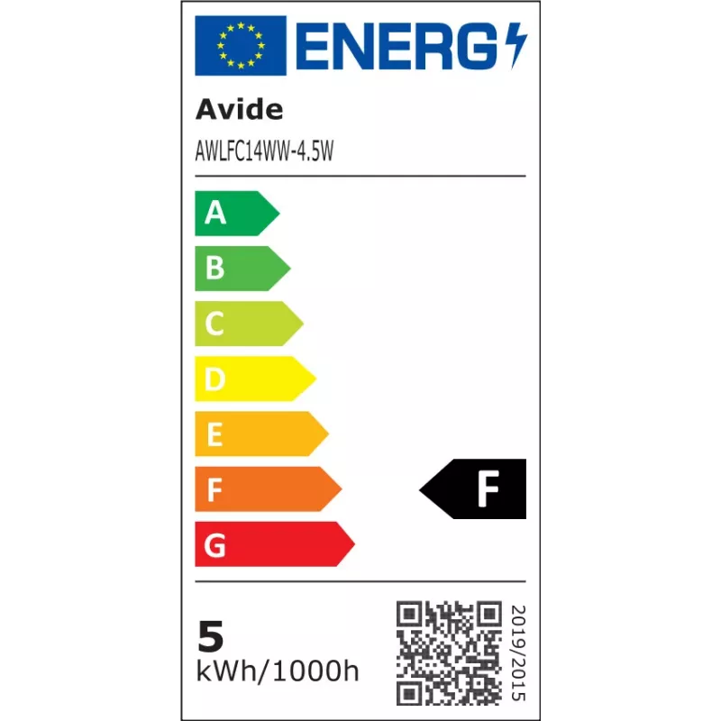 Avide LED Filament Candle Bulb 4,5W E14 Warm White 2700K