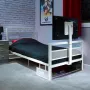XROCKER Gaming Einzelbett 90x190cm mit TV-Halterung Metall Weiß