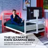 XROCKER Gaming Einzelbett 90x190cm mit TV-Halterung Metall Weiß