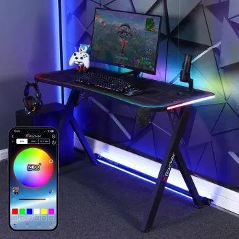 X Rocker Lumio RGB Gaming Desk mit LED-Beleuchtung und Mauspad