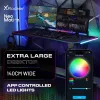 X Rocker Lumio XL RGB Gaming Desk mit RGB-Beleuchtung & Mauspad, 140 cm