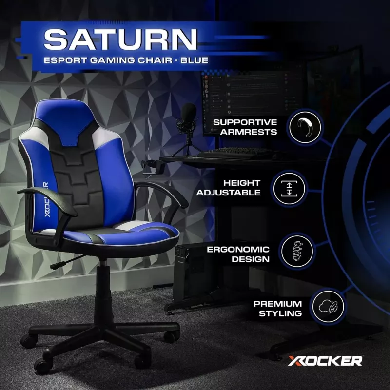 X Rocker Saturn Gaming Schreibtischstuhl für Kinder & Jugendliche - Blau