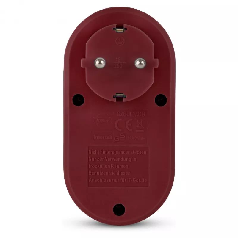 ENTAC Steckdosenadapter mit 2x USB-A Burgund
