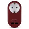 ENTAC Steckdosenadapter mit 2x USB-A Burgund